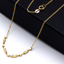 Real Gold Harmony Barrel Bead Texture Roller Necklace 40 CM 2526 DC N1567