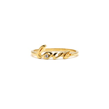Real Gold Love Script Ring (Size 6) 6101 R2896