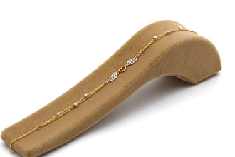 Real Gold 3 Color Angel Heart Wings Texture Balls Adjustable Size Bracelet (16+3= 19 CM) 1598 TC BR1923