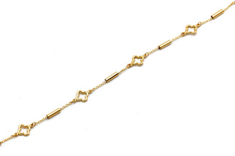 Real Gold Four Leaf Clover Roller Bracelet (17 CM) 2260 BR1925