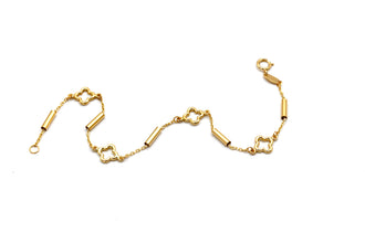 Real Gold Four Leaf Clover Roller Bracelet (17 CM) 2260 BR1925