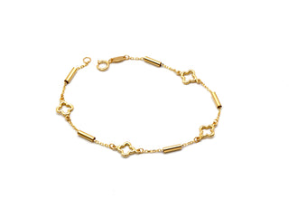 Real Gold Four Leaf Clover Roller Bracelet (17 CM) 2260 BR1925