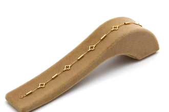 Real Gold Four Leaf Clover Roller Bracelet (17 CM) 2260 BR1925