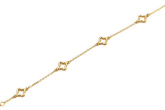 Real Gold Four Imperial Clover Adjustable Size Bracelet (16+3=19 cm) 1463 BR1926