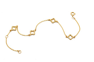 Real Gold Four Imperial Clover Adjustable Size Bracelet (16+3=19 cm) 1463 BR1926