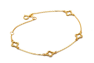Real Gold Four Imperial Clover Adjustable Size Bracelet (16+3=19 cm) 1463 BR1926