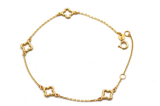 Real Gold Four Imperial Clover Adjustable Size Bracelet (16+3=19 cm) 1463 BR1926