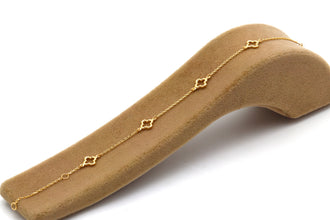 Real Gold Four Imperial Clover Adjustable Size Bracelet (16+3=19 cm) 1463 BR1926