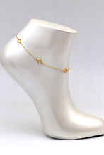 Real Gold Four Imperial Clover Adjustable Size Anklet (23+2=25 cm) 1463 A1358