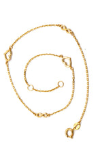 Real Gold Infinity heart Adjustable Size Anklet (23+2=25 cm) 1152 A1358
