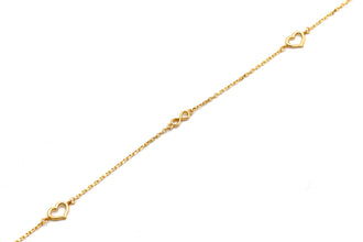 Real Gold Infinity heart Adjustable Size Anklet (23+2=25 cm) 1152 A1358