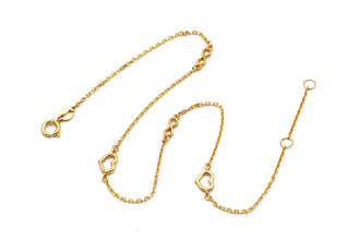 Real Gold Infinity heart Adjustable Size Anklet (23+2=25 cm) 1152 A1358
