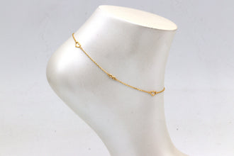 Real Gold Infinity heart Adjustable Size Anklet (23+2=25 cm) 1152 A1358