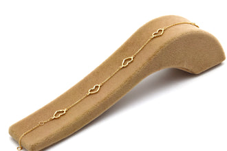 Real Gold Four 3D Plain Heart Adjustable Size Bracelet (16+3 =19 CM) 2717 BR1927