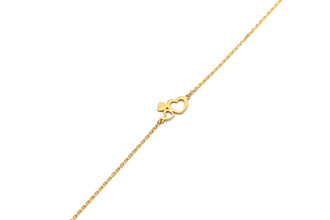 Real Gold Twin Heart Charm Adjustable Size Bracelet (16+3 = 19 CM) 1474 BR1928