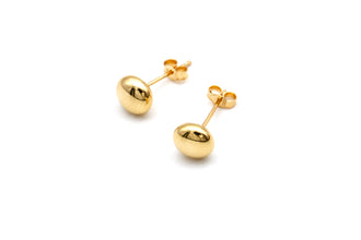 Real Gold 7MM Button Stud Earrings Set - Model 8563 E1977