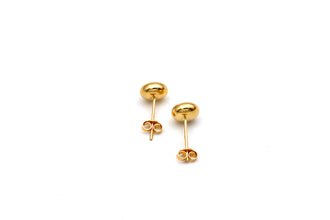 Real Gold 7MM Button Stud Earrings Set - Model 8563 E1977