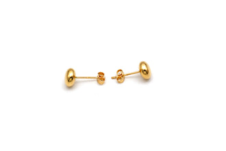 Real Gold 7MM Button Stud Earrings Set - Model 8563 E1977