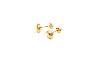 Real Gold 7MM Button Stud Earrings Set - Model 8563 E1977