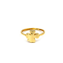 Real Gold Four Petal Flower Ring (Size 7) 0070 R2926