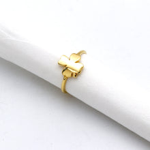 Real Gold Four Petal Flower Ring (Size 7) 0070 R2926