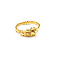 Real Gold Belt Buckle Zipper Ring (Size 5) 1042 R2936