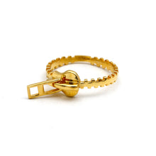 Real Gold Belt Buckle Zipper Ring (Size 5) 1042 R2936