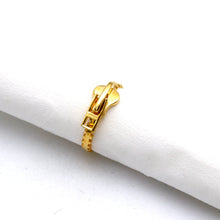 Real Gold Belt Buckle Zipper Ring (Size 5) 1042 R2936