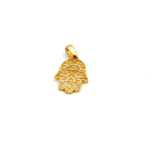 Real Gold Filigree Hamsa Hand Evil Eye Penant 0314 P 2038