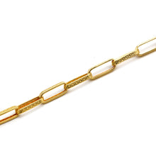 Real Gold Maze Hoop Paper Clip Bracelet CVB 0502-1BL (21 CM) BR1876