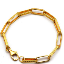 Real Gold Maze Hoop Paper Clip Bracelet CVB 0502-1BL (21 CM) BR1876