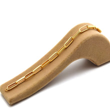 Real Gold Maze Hoop Paper Clip Bracelet CVB 0502-1BL (21 CM) BR1876