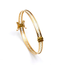 Real Gold Maze Hoop Bangle 0628  - (SIZE 21) BA1709