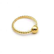 Real Gold Dome Bubble Beaded Ring (Size 8) 0016 R2941