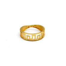 Real Gold Greek Maze Hoop Ring (Size 5) 0375 R2956