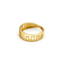 Real Gold Greek Maze Hoop Ring (Size 5) 0375 R2956