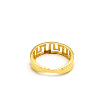 Real Gold Greek Maze Hoop Ring (Size 5) 0375 R2956