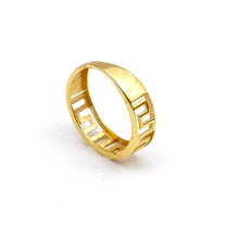 Real Gold Greek Maze Hoop Ring (Size 5) 0375 R2956