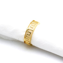 Real Gold Greek Maze Hoop Ring (Size 5) 0375 R2956