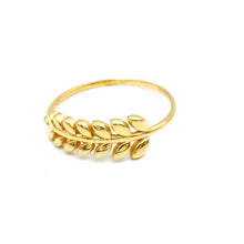 Real Gold Olive Leaf Branch Ring (Size 6) 0010 R2963