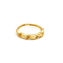 Real Gold Five Leaf Twist Ring (Size 8) 0073 R2965
