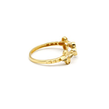 Real Gold Three Flower Blossom Ring (Size 8) 0067 R2973