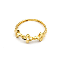 Real Gold Three Flower Blossom Ring (Size 5) 0067 R2976