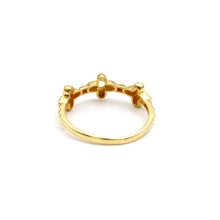 Real Gold Three Flower Blossom Ring (Size 7) 0067 R2974