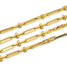 Real Gold GZTF Beads Paper Clip Chain Necklace 8581 (45 C.M) CH1222