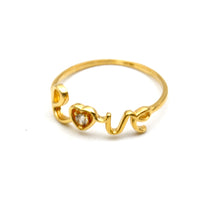 Real Gold Love Script Ring (Size 8) 1076 R2978