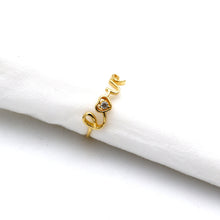 Real Gold Love Script Ring (Size 8) 1076 R2978