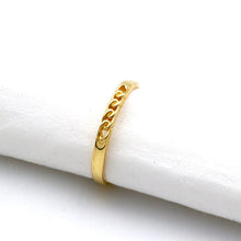 Real Gold Curb Chain Link Ring (Size 7) 0540 R2983