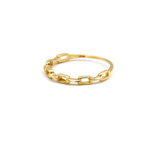 Real Gold Paperclip Chain Link Ring (Size 5) 1082 R2989