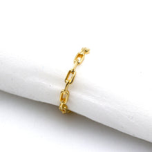 Real Gold Paperclip Chain Link Ring (Size 5) 1082 R2989